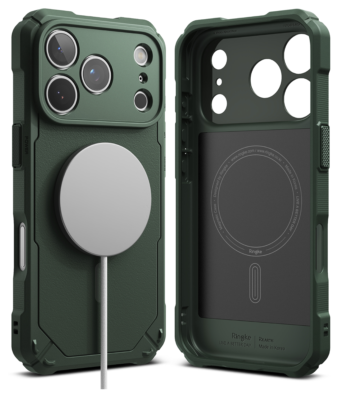 Ringke Rugged Gear Magnetic iPhone 17 Pro Max Hoesje MagSafe Groen afbeelding 2