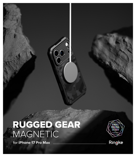 Ringke Rugged Gear Magnetic iPhone 17 Pro Max Hoesje MagSafe Camo Zwart afbeelding 12