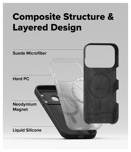 Ringke Silicone Magnetic Apple iPhone 17 Pro Max Hoesje MagSafe Back Cover Zwart afbeelding 6