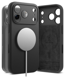Ringke Silicone Magnetic Apple iPhone 17 Pro Max Hoesje MagSafe Back Cover Zwart