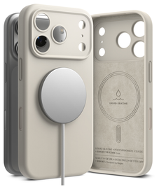 Ringke Silicone Magnetic Apple iPhone 17 Pro Max Hoesje MagSafe Back Cover Beige
