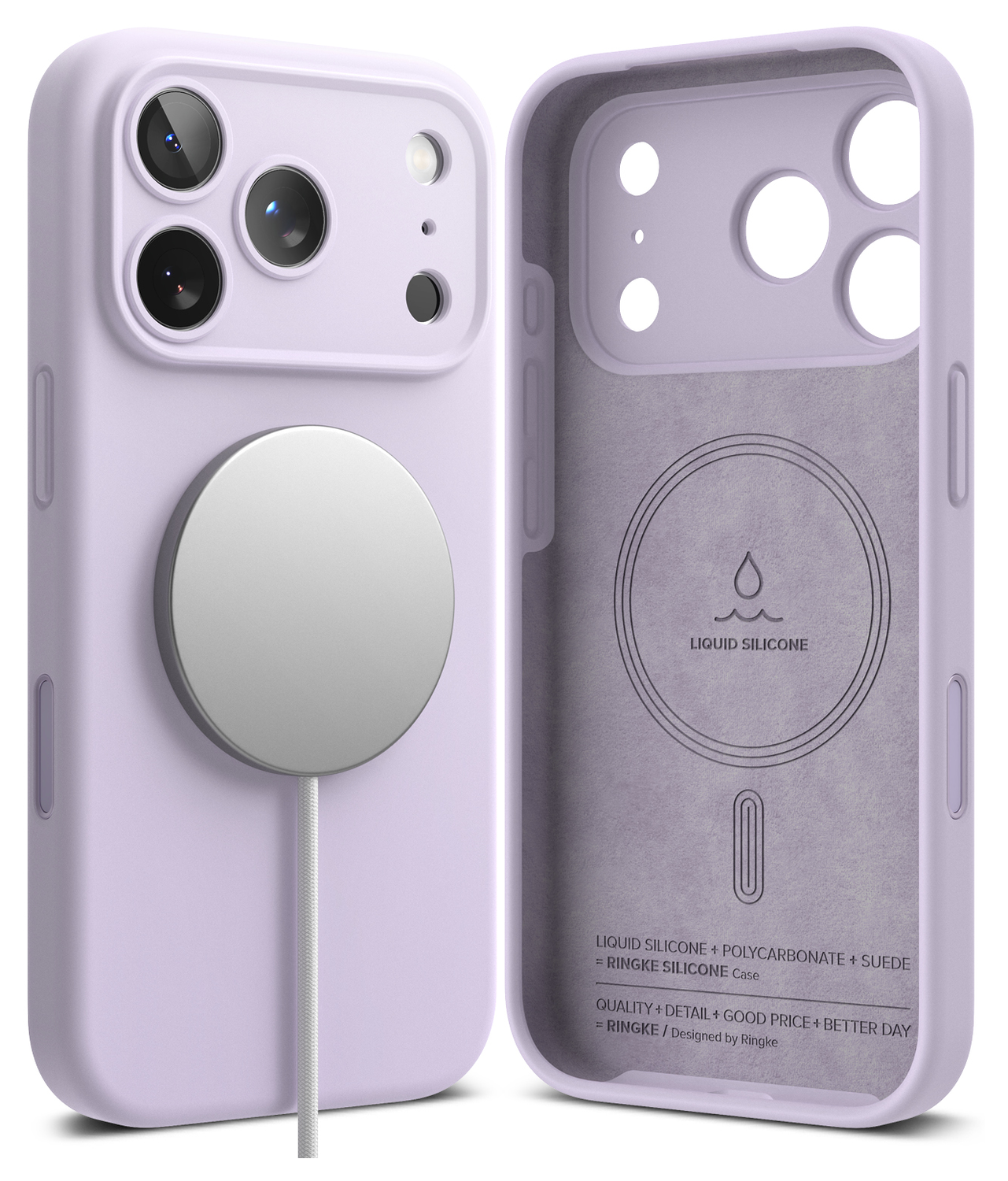 Ringke Silicone Magnetic Apple iPhone 17 Pro Max Hoesje MagSafe Back Cover Paars afbeelding 11