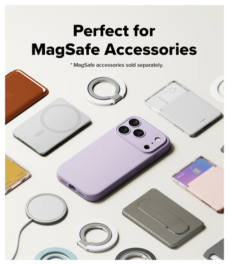 Ringke Silicone Magnetic Apple iPhone 17 Pro Max Hoesje MagSafe Back Cover Paars afbeelding 7
