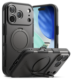 Ringke Alles iPhone 17 Pro Max Hoesje 360° MagSafe Standaard Gunmetal afbeelding