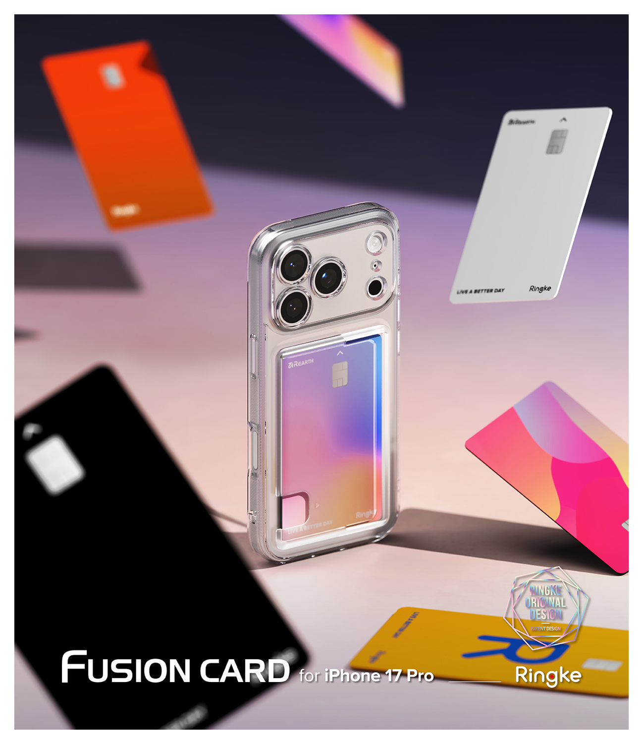Ringke Fusion Card Apple iPhone 17 Pro Hoesje Kaarthouder Transparant afbeelding 10
