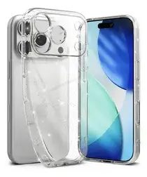Ringke Air iPhone 17 Pro Hoesje Flexibel TPU Back Cover Glitter Transparant afbeelding