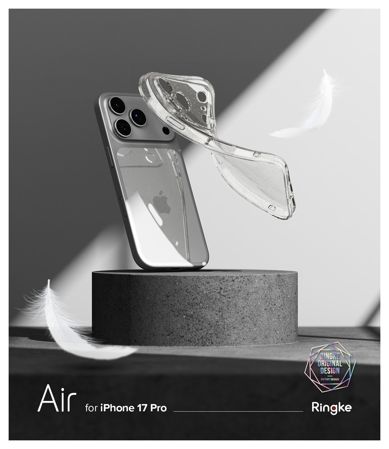 Ringke Air iPhone 17 Pro Hoesje Flexibel TPU Back Cover Glitter Transparant afbeelding 9