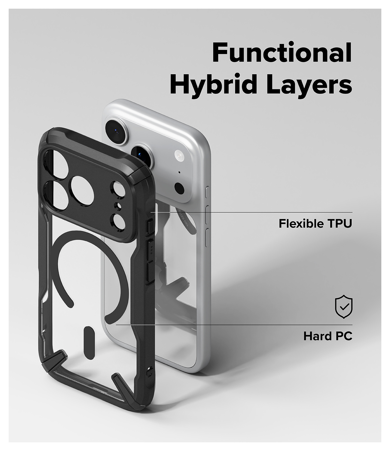 Ringke Fusion X Magnetic Apple iPhone 17 Pro Hoesje MagSafe Zwart afbeelding 7