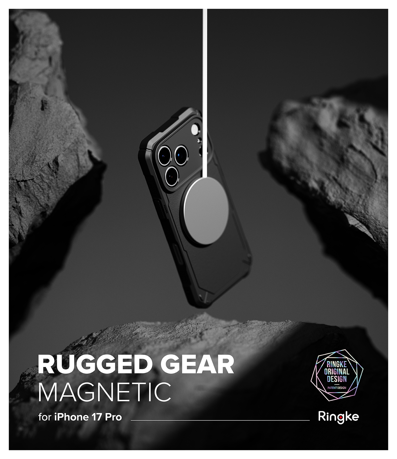Ringke Rugged Gear Magnetic Apple iPhone 17 Pro Hoesje MagSafe Zwart afbeelding 12