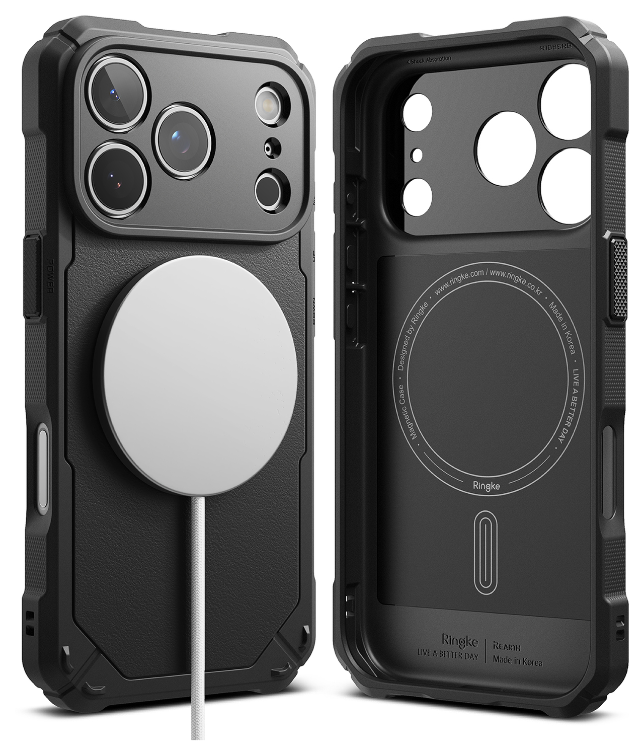 Ringke Rugged Gear Magnetic Apple iPhone 17 Pro Hoesje MagSafe Zwart afbeelding 2