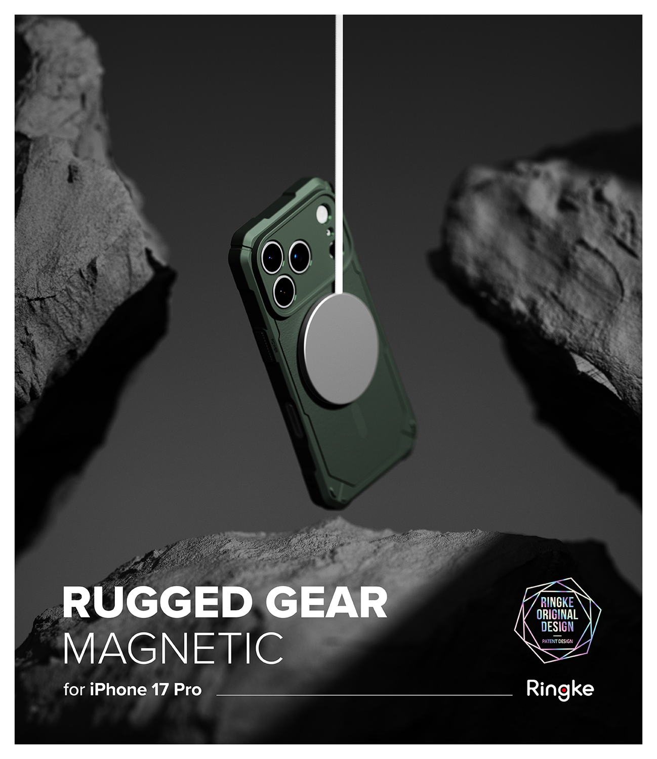 Ringke Rugged Gear Magnetic Apple iPhone 17 Pro Hoesje MagSafe Back Cover Groen afbeelding 11