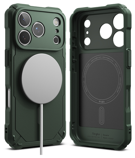 Ringke Rugged Gear Magnetic Apple iPhone 17 Pro Hoesje MagSafe Back Cover Groen afbeelding 2