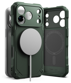 Ringke Rugged Gear Magnetic Apple iPhone 17 Pro Hoesje MagSafe Back Cover Groen afbeelding