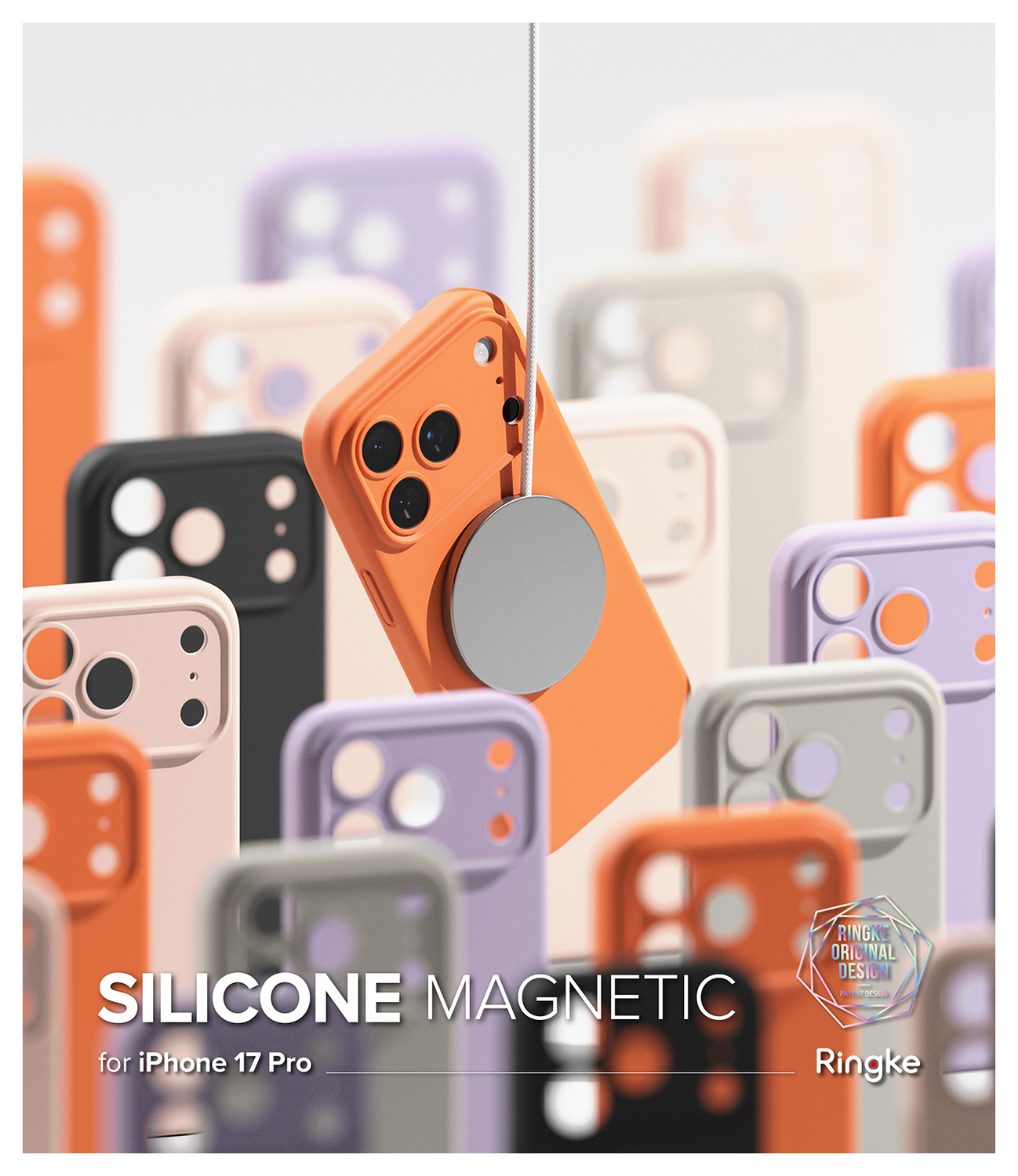 Ringke Silicone Magnetic Apple iPhone 17 Pro Hoesje MagSafe Back Cover Zwart afbeelding 10