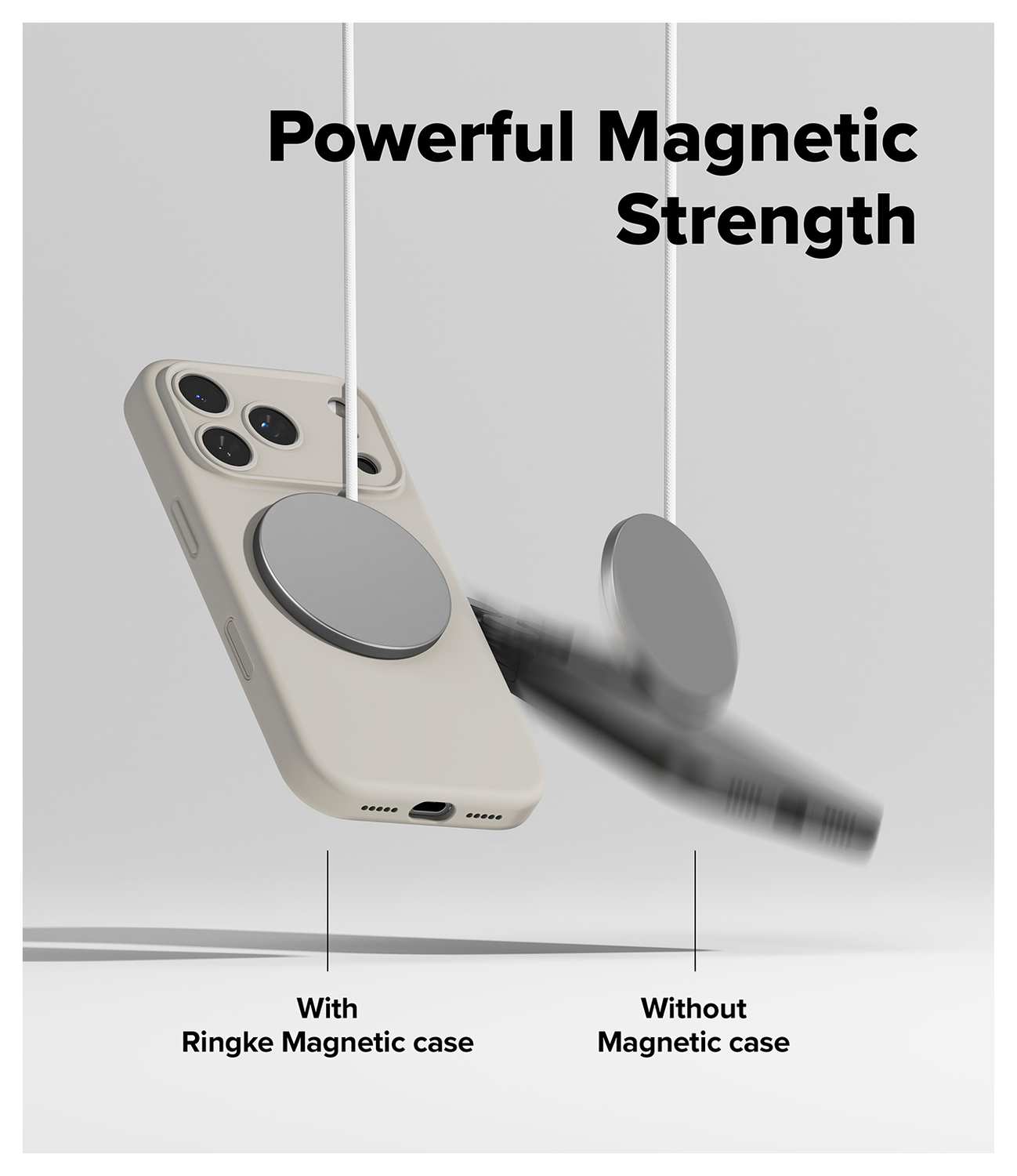 Ringke Silicone Magnetic Apple iPhone 17 Pro Hoesje MagSafe Back Cover Beige afbeelding 7