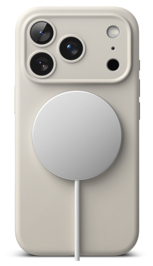 Ringke Silicone Magnetic Apple iPhone 17 Pro Hoesje MagSafe Back Cover Beige afbeelding 11