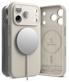Ringke Silicone Magnetic Apple iPhone 17 Pro Hoesje MagSafe Back Cover Beige