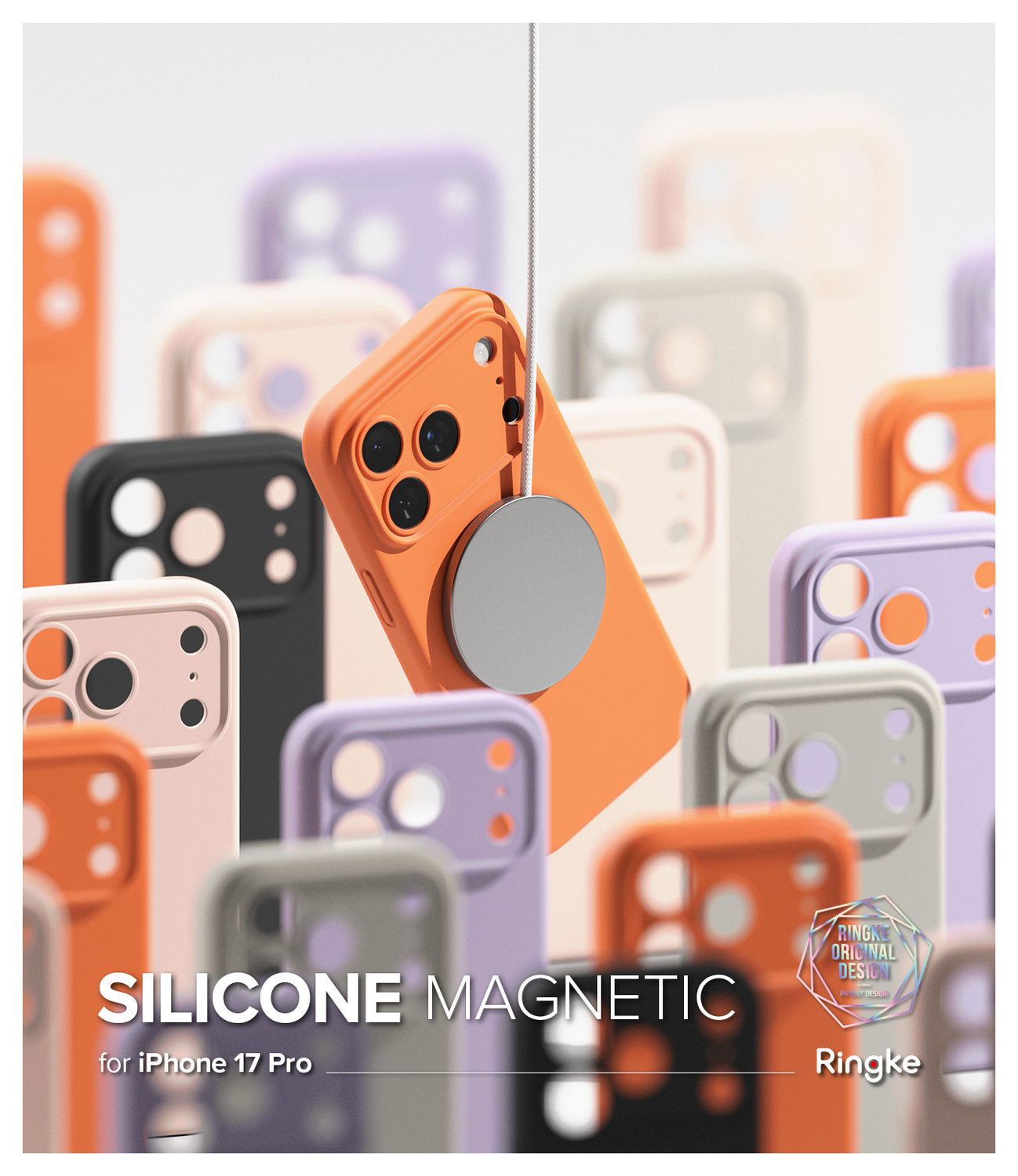 Ringke Silicone Magnetic Apple iPhone 17 Pro Hoesje MagSafe Back Cover Roze afbeelding 10