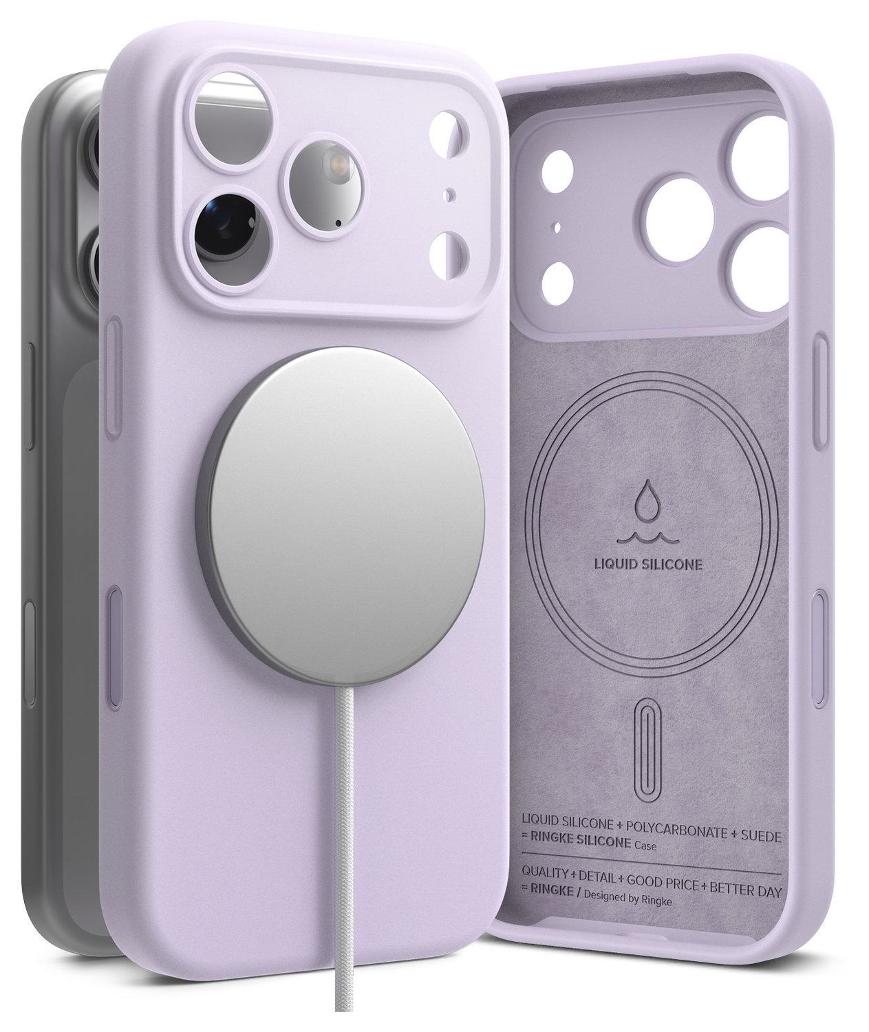 Ringke Silicone Magnetic Apple iPhone 17 Pro Hoesje MagSafe Back Cover Paars afbeelding 1