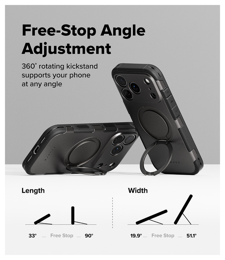Ringke Alles iPhone 17 Pro Hoesje 360° MagSafe Standaard Gunmetal afbeelding 4