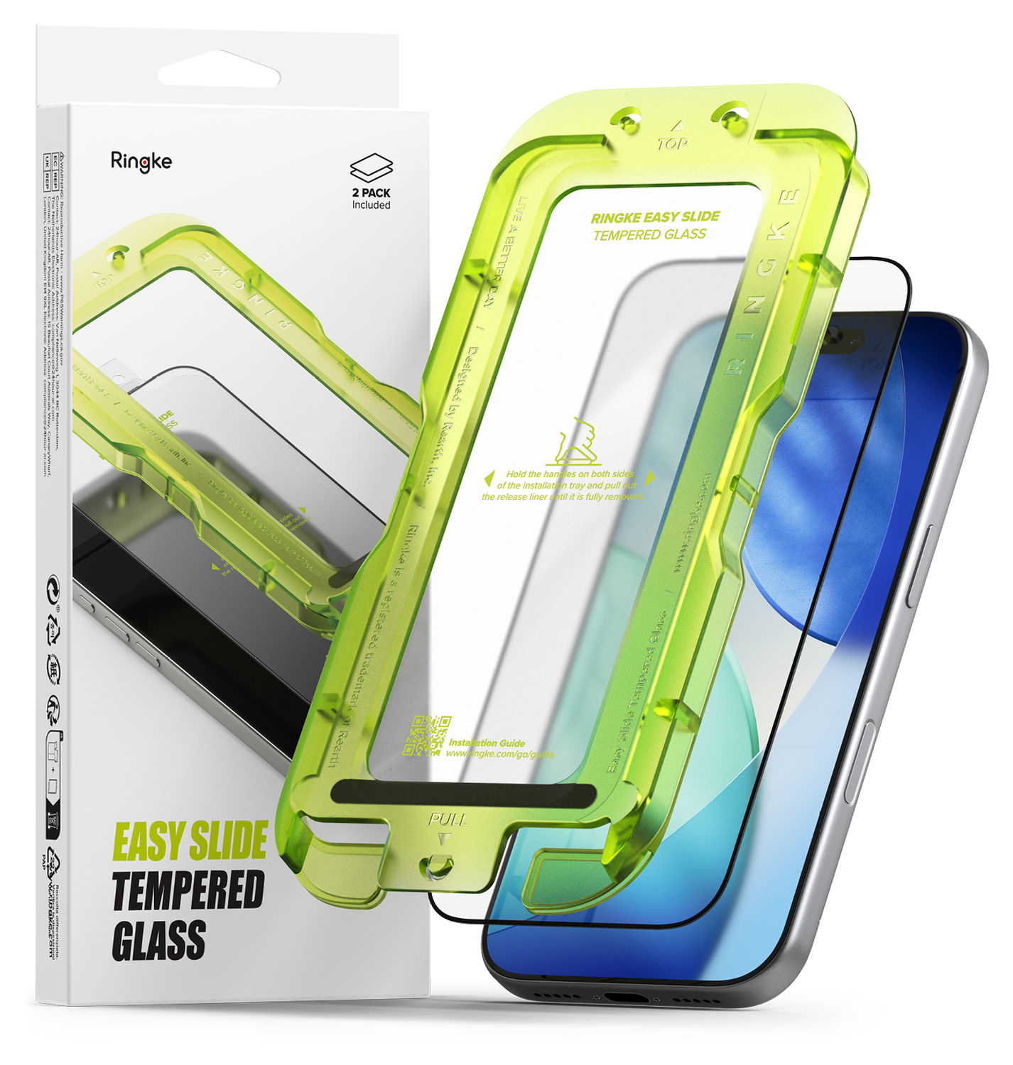 Ringke Easy Slide Apple iPhone 17 Pro Screen Protector met Jig 2-Pack afbeelding 1
