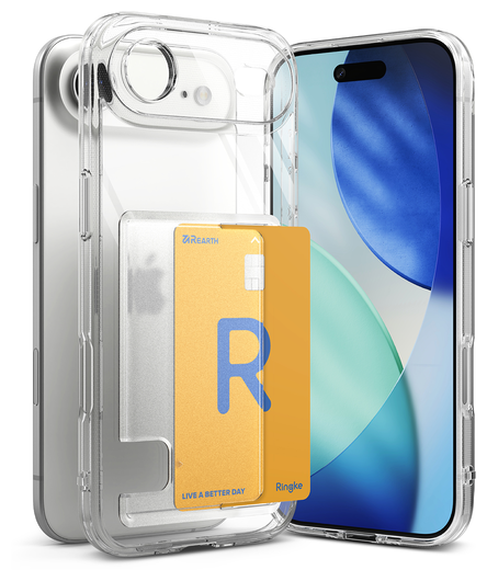 Ringke Fusion Card Apple iPhone Air Hoesje Kaarthouder Transparant afbeelding 2