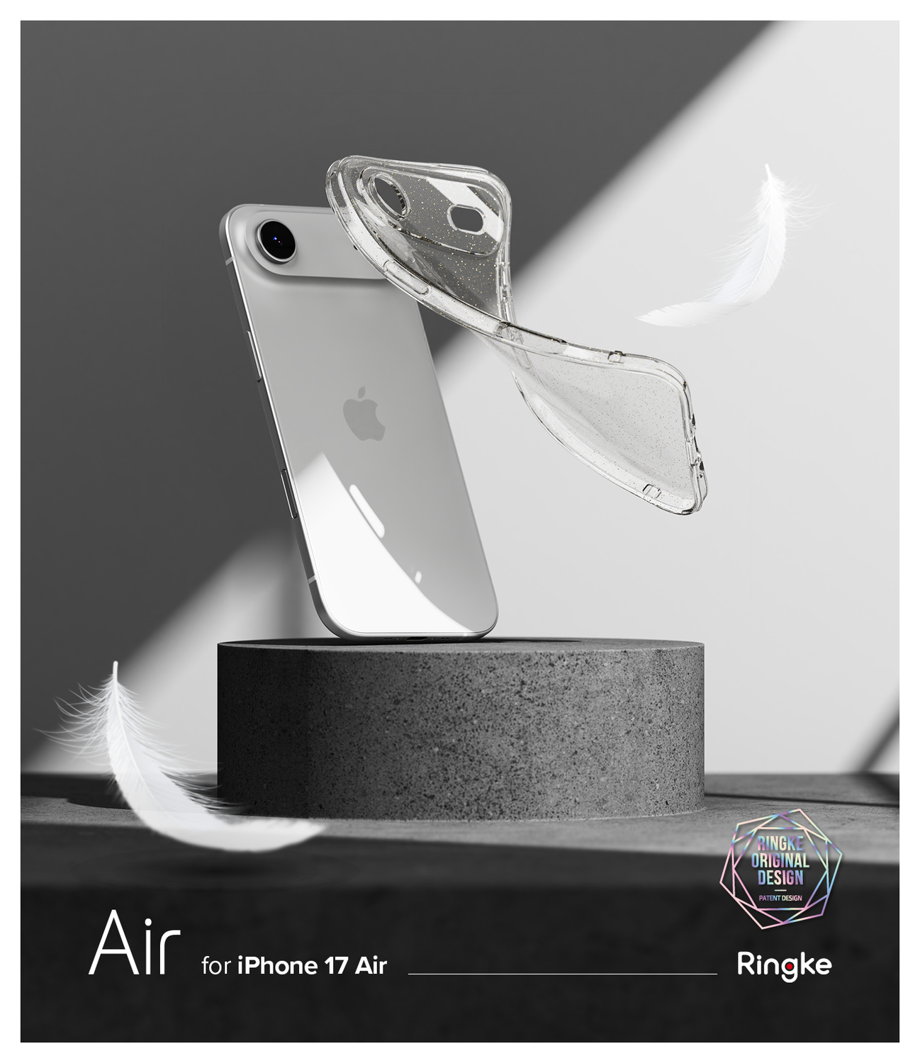 Ringke Air iPhone Air Hoesje Flexibel TPU Back Cover Glitter Transparant afbeelding 9
