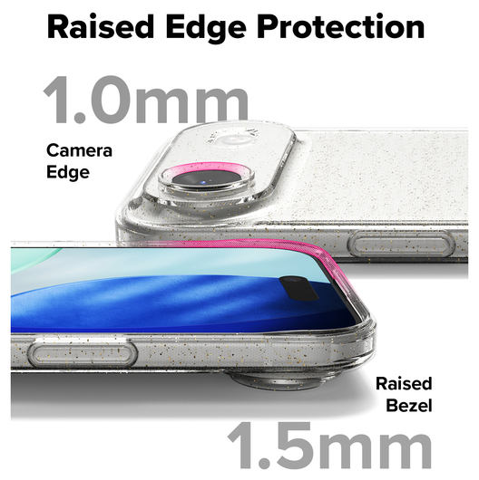 Ringke Air iPhone Air Hoesje Flexibel TPU Back Cover Glitter Transparant afbeelding 7