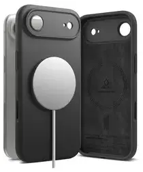 Ringke Silicone Magnetic Apple iPhone Air Hoesje MagSafe Back Cover Zwart afbeelding