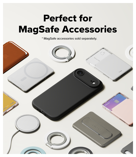 Ringke Silicone Magnetic Apple iPhone Air Hoesje MagSafe Back Cover Zwart afbeelding 8