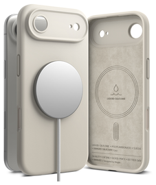Ringke Silicone Magnetic Apple iPhone Air Hoesje MagSafe Back Cover Beige
