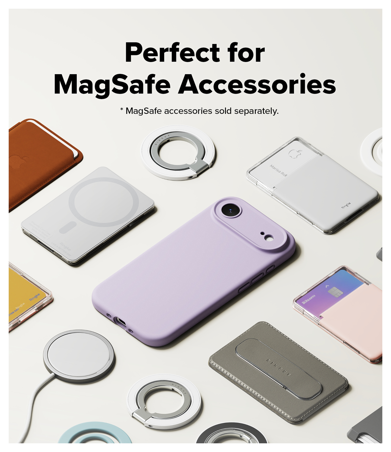 Ringke Silicone Magnetic Apple iPhone Air Hoesje MagSafe Back Cover Paars afbeelding 8