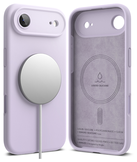 Ringke Silicone Magnetic Apple iPhone Air Hoesje MagSafe Back Cover Paars afbeelding 11