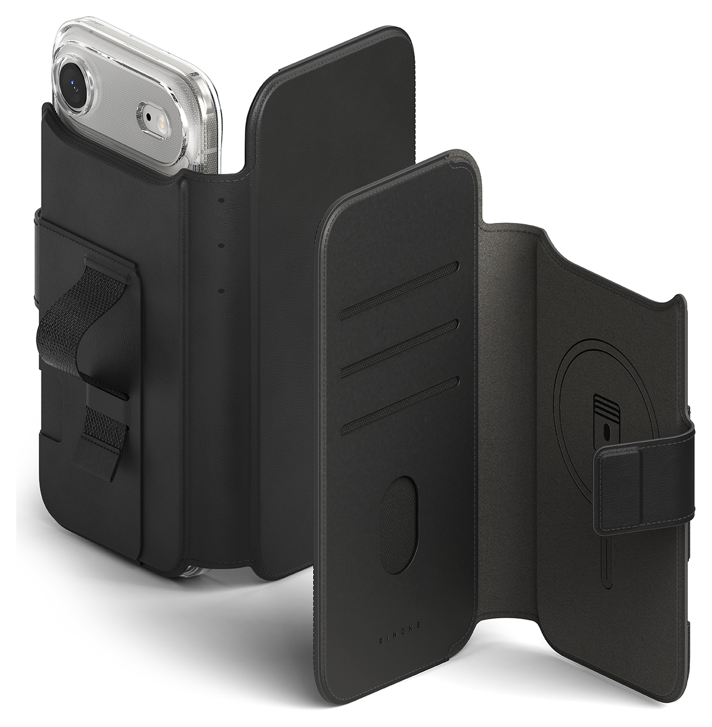 Ringke Folio Grip Wallet Magnetic Apple iPhone Air Hoesje Zwart afbeelding 1