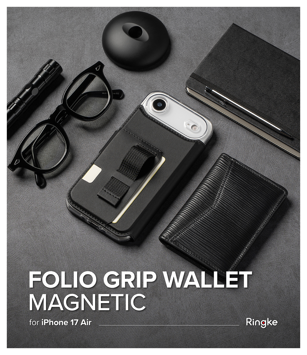 Ringke Folio Grip Wallet Magnetic Apple iPhone Air Hoesje Zwart afbeelding 8
