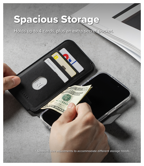 Ringke Folio Grip Wallet Magnetic Apple iPhone Air Hoesje Zwart afbeelding 3