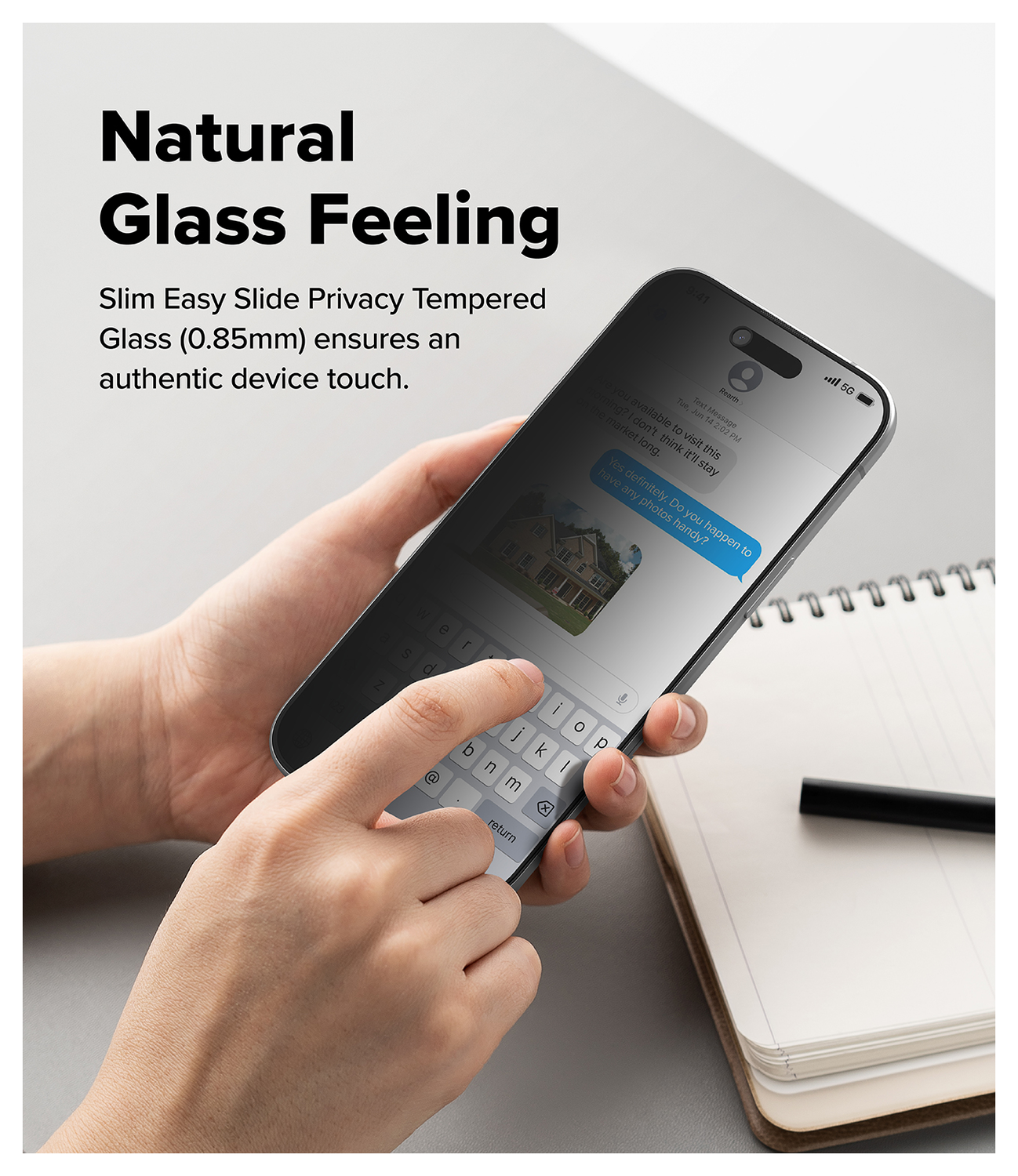 Ringke Easy Slide Privacy Glass iPhone Air Screen Protector Jig 2-Pack afbeelding 12