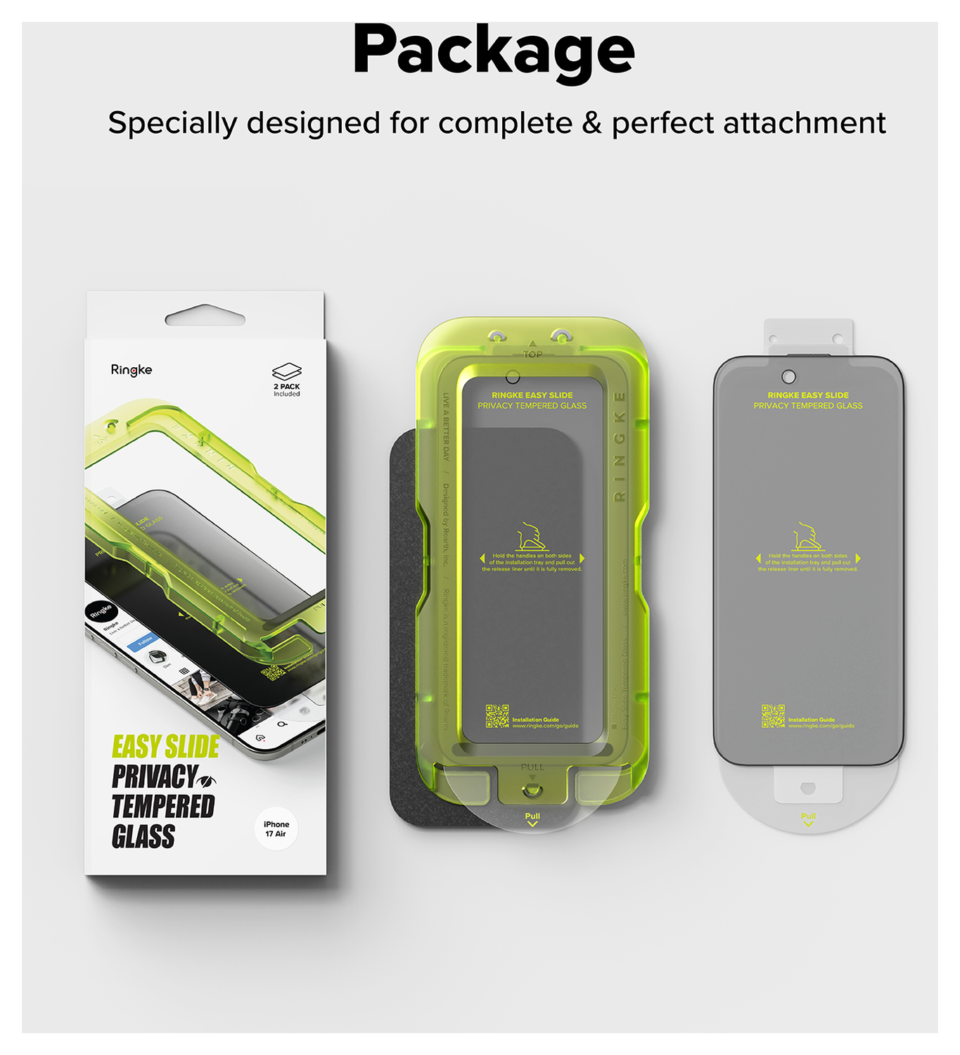 Ringke Easy Slide Privacy Glass iPhone Air Screen Protector Jig 2-Pack afbeelding 18