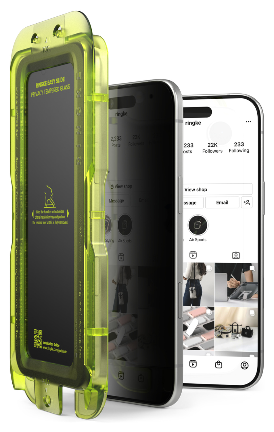 Ringke Easy Slide Privacy Glass iPhone Air Screen Protector Jig 2-Pack afbeelding 2