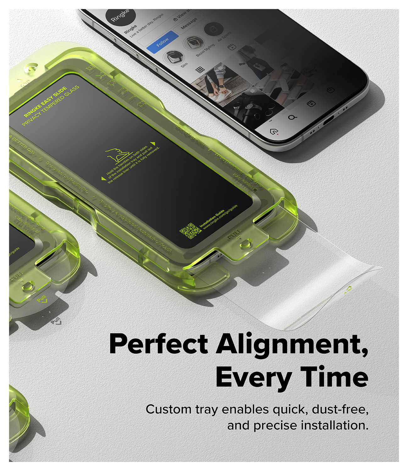 Ringke Easy Slide Privacy Glass iPhone Air Screen Protector Jig 2-Pack afbeelding 4