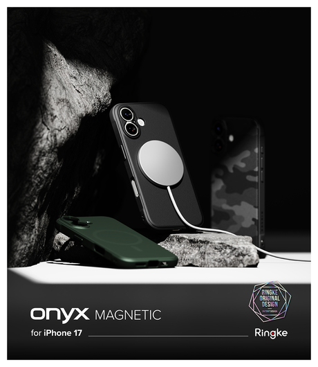 Ringke Onyx Magnetic Apple iPhone 17 Hoesje MagSafe Zwart afbeelding 11