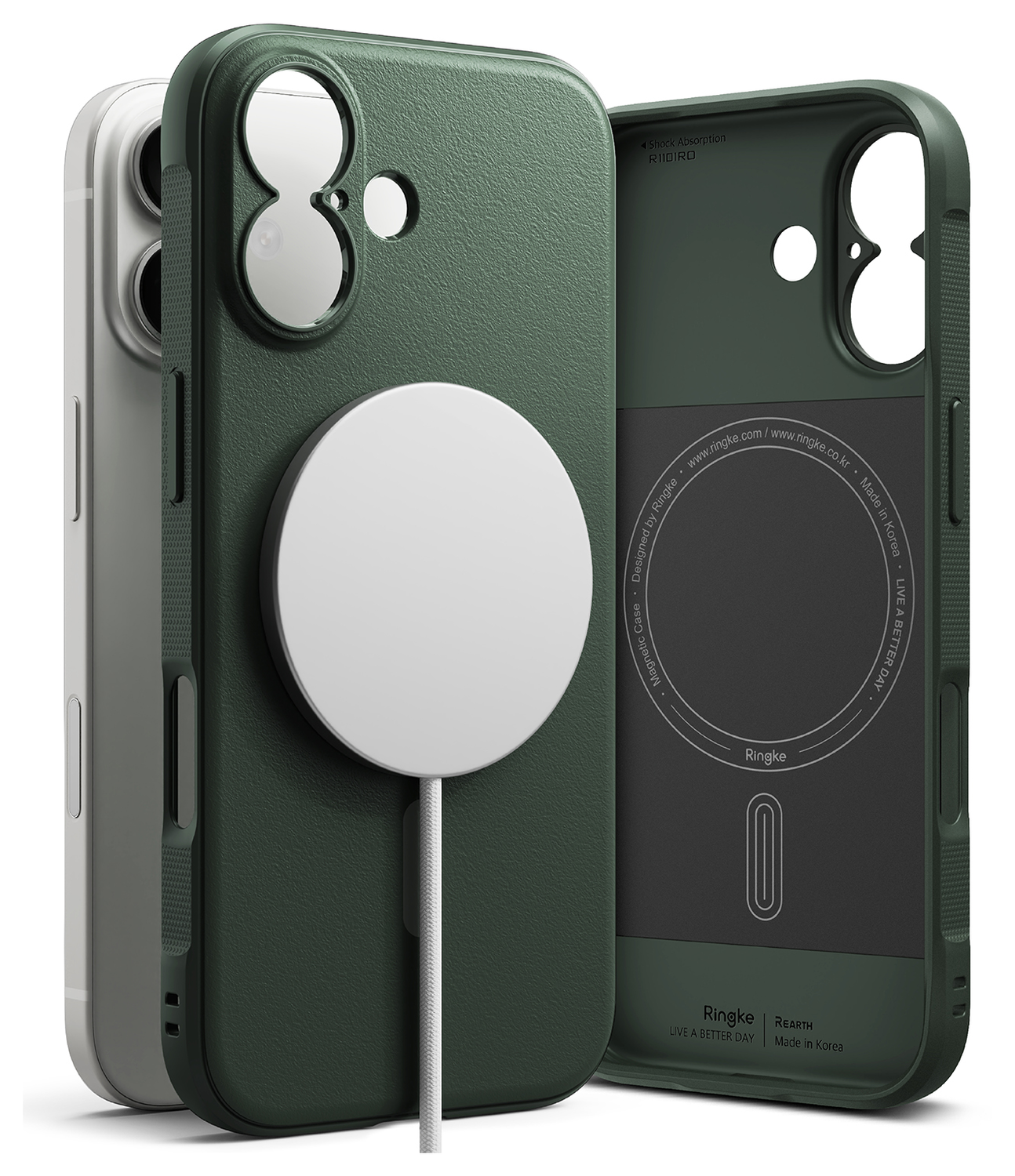 Ringke Onyx Magnetic Apple iPhone 17 Hoesje MagSafe Groen afbeelding 1