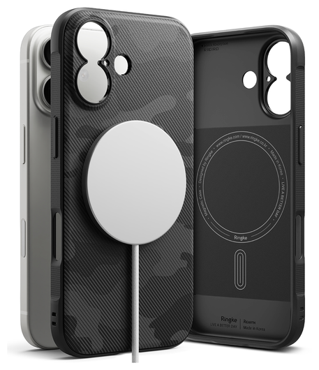 Ringke Onyx Magnetic Apple iPhone 17 Hoesje MagSafe Camo Zwart afbeelding 1