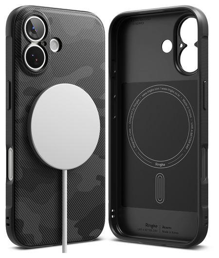 Ringke Onyx Magnetic Apple iPhone 17 Hoesje MagSafe Camo Zwart afbeelding 2