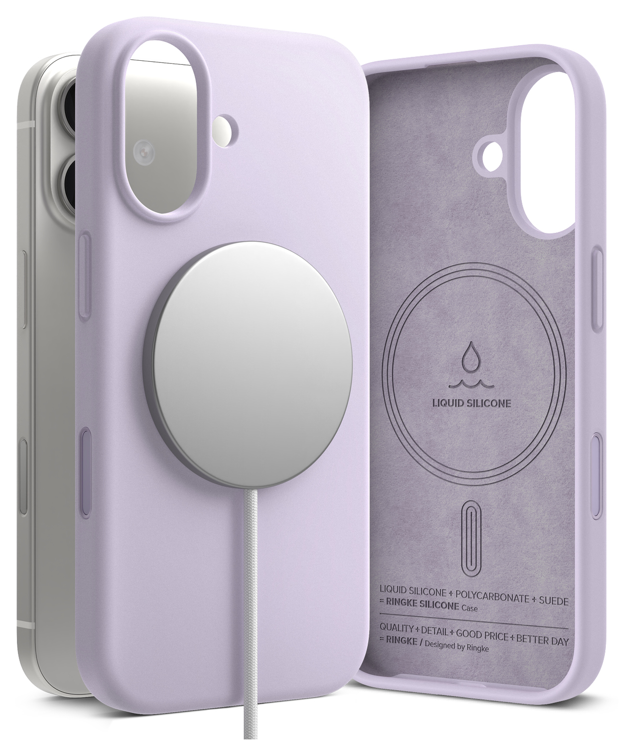 Ringke Silicone Magnetic Apple iPhone 17 Hoesje MagSafe Back Cover Paars afbeelding 1