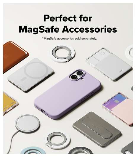 Ringke Silicone Magnetic Apple iPhone 17 Hoesje MagSafe Back Cover Paars afbeelding 8