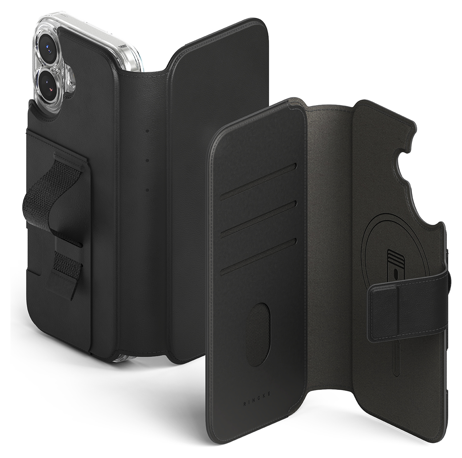 Ringke Folio Grip Wallet Magnetic Apple iPhone 17 Hoesje Zwart afbeelding 1