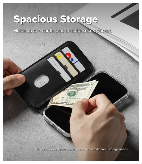 Ringke Folio Grip Wallet Magnetic Apple iPhone 17 Hoesje Zwart afbeelding 4