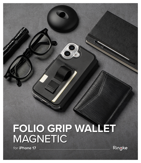 Ringke Folio Grip Wallet Magnetic Apple iPhone 17 Hoesje Zwart afbeelding 8
