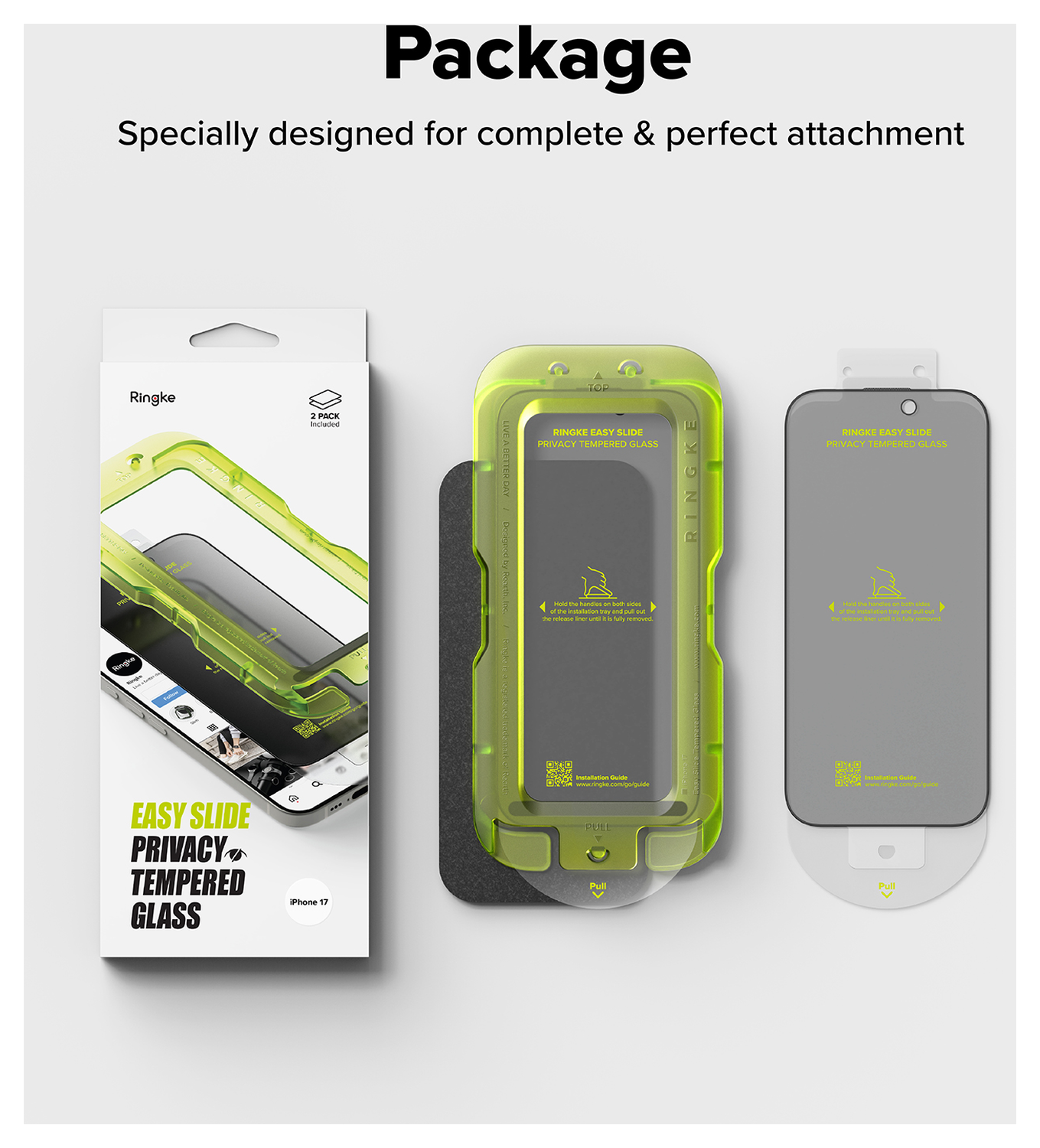 Ringke Easy Slide Privacy Glass iPhone 17 Screen Protector Jig 2-Pack afbeelding 16